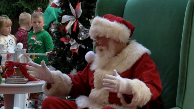 Santa Claus visits kids