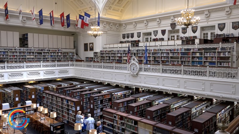 The historic library at DAR headquarters in Washington, D.C.