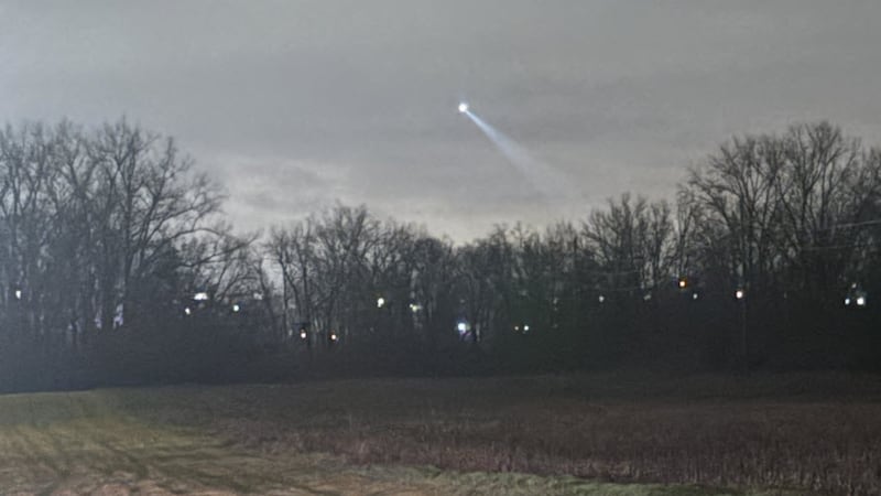 A drone searches the woods off Yankee Road near the SunCoke Energy plant in Middletown after a...