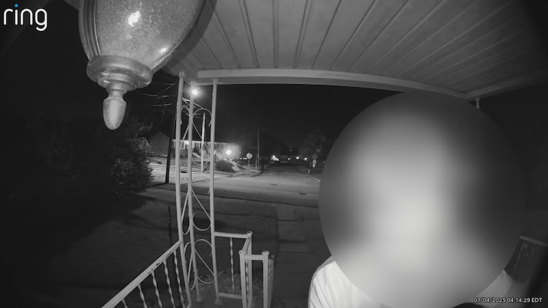 An apparent teen was caught by a family's security camera placing a firework by the door in...