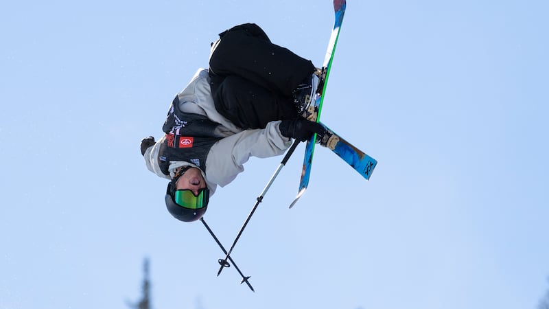 Hunter Hess, of the United States, executes a trick in the halfpipe finals during the World...