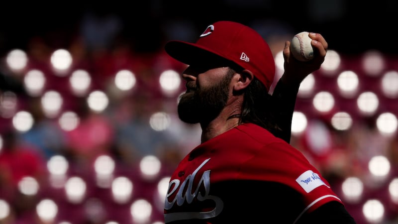 Cincinnati Reds' Tejay Antone throws during a baseball game against the Seattle Mariners in...