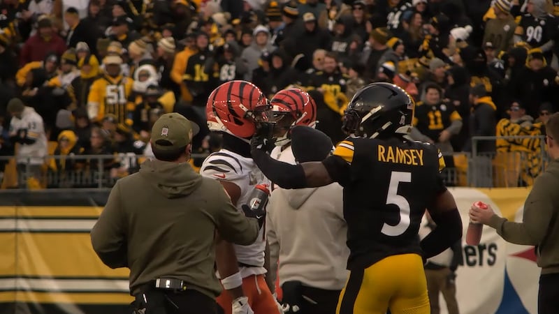 Exclusive video captures the moment Ja'Marr Chase appears to spit on Jalen Ramsey.