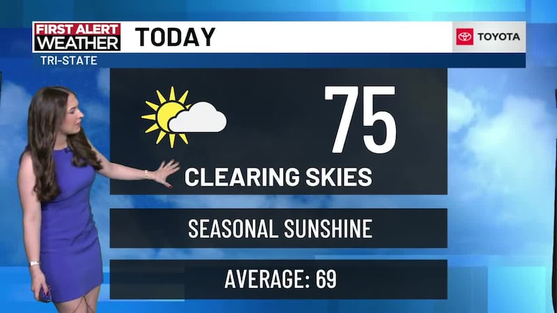 Warmer Monday ahead of thunderstorms early Tuesday morning