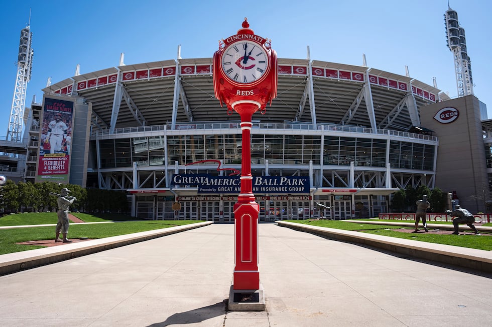 The Clock stands 16 feet, 8 inches tall with four 36‑inch dials, and is located on Crosley...