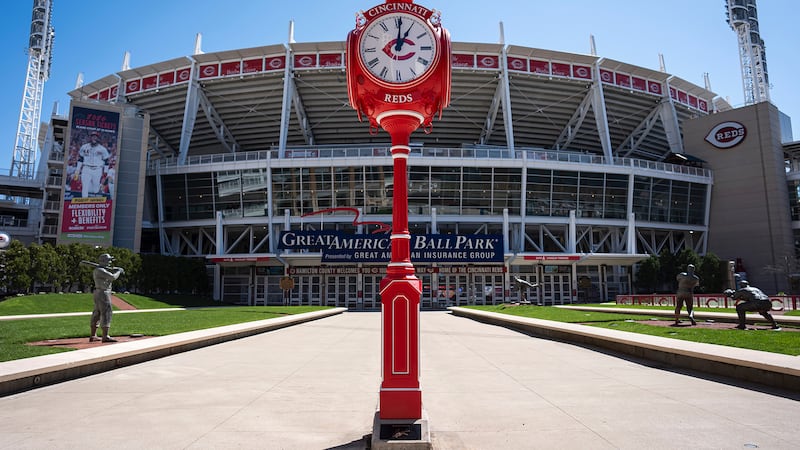 The Clock stands 16 feet, 8 inches tall with four 36‑inch dials, and is located on Crosley...
