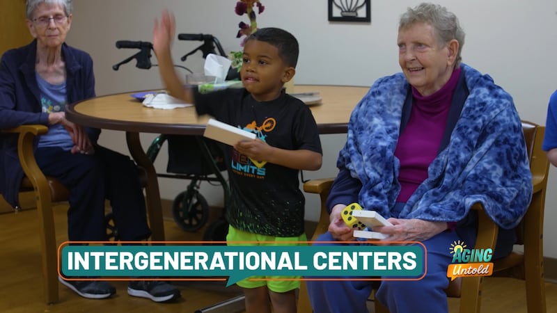 Inside Schowalter Villa just outside Wichita, seniors and children come together under one...