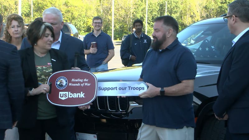 Retired Staff Sgt. Paul Brondhaver, a Purple Heart recipient, was gifted a new Jeep Grand...