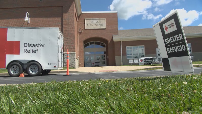 Red Cross provides shelter at Sherman Elementary as residents clean up storm damage