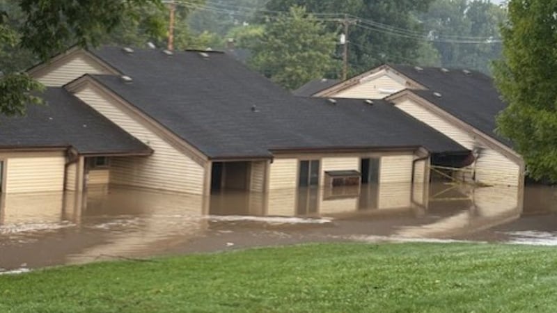 This apartment building was evacuated earlier this week amid historic flooding in...