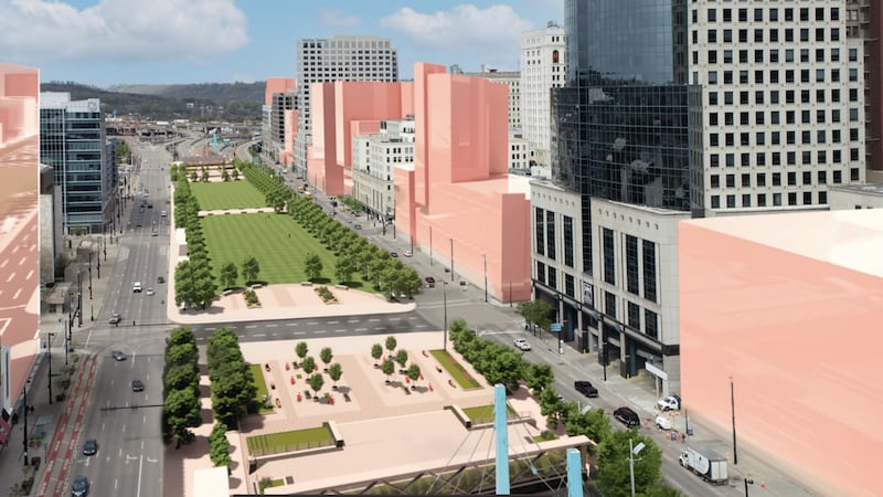 Fort Washington Way freeway decks could return acres of public space to Downtown Cincinnati.