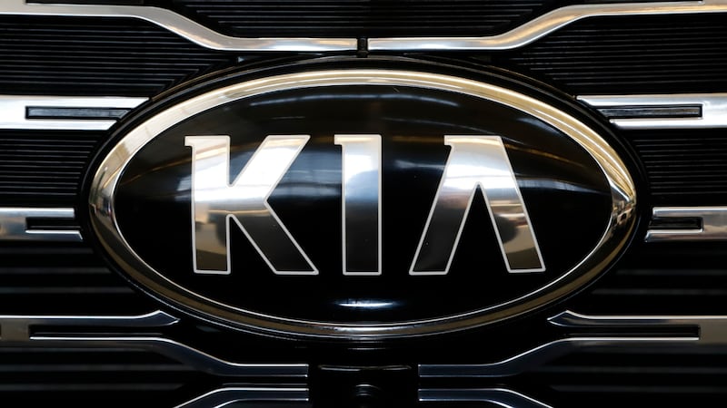 FILE - The front grill of a 2020 KIA Telluride is on display at the 2020 Pittsburgh...