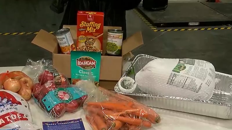 St. Vincent de Paul's Thanksgiving meal distribution.