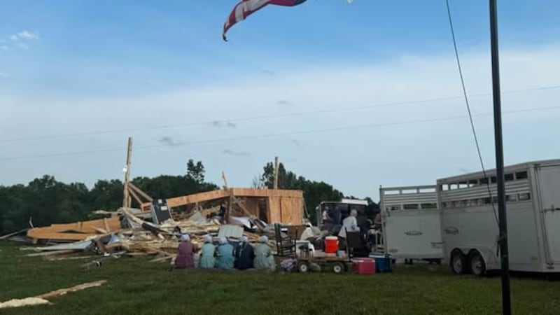 A home is left in pieces following a tornado that ripped through parts of Owen County.
