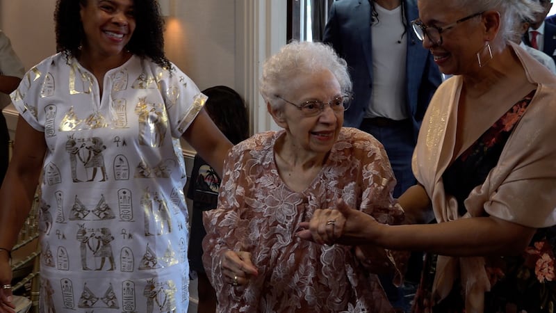 Barbara Ross walks into a hotel ballroom in Largo, Md. to celebrate her 100th birthday on...