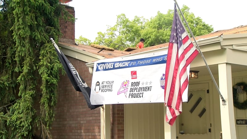 Army veteran and tank commander John Humphrey received a new roof this week through Owens...