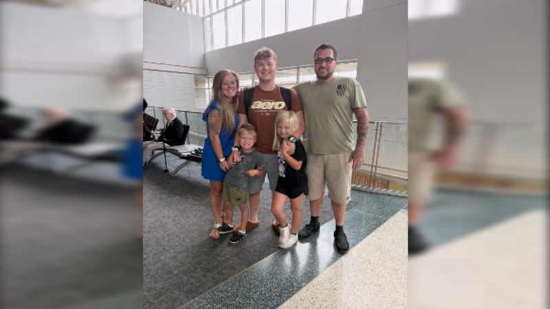 "Kelsey Wood, right, with her son Brennen Phillips, 18, and family members. Wood says American...