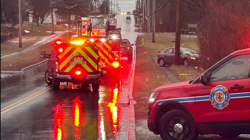 Anderson Ferry Road is shut down in Delhi Township after a pedestrian was struck and another,...