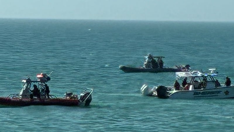 rescue boats from several jurisdictions joined in a search for a missing diver off Manasota...