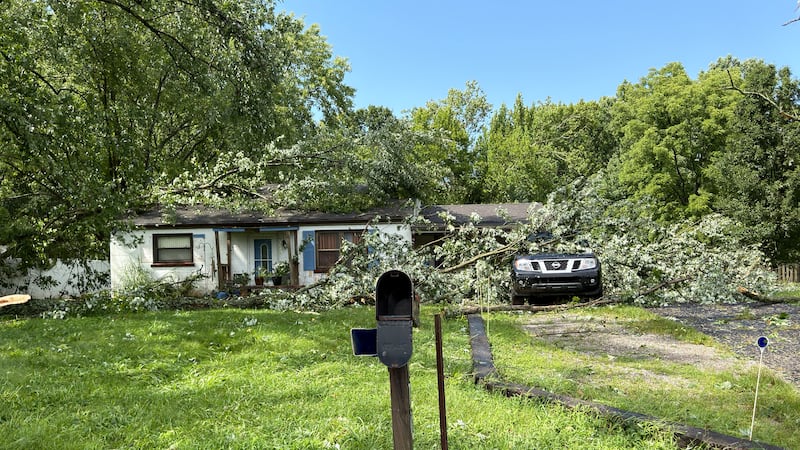 New Richmond storm damage along Wilson Dunham Road. (Photo by Jason Taggart)