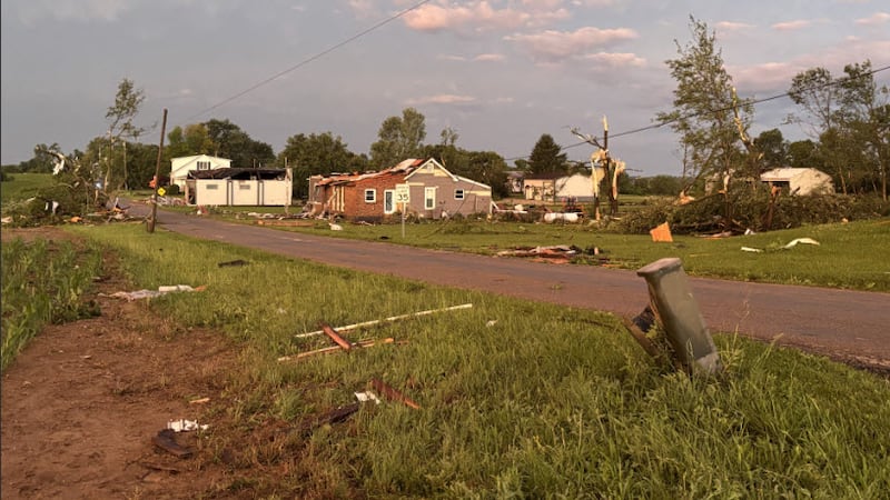 Homes in Franklin County, Indiana, were damaged as tornado-warned storms moved through overnight.