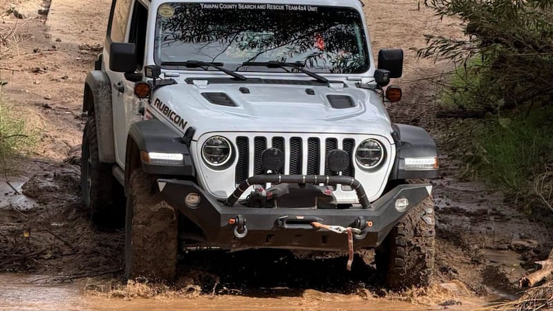 An 88-year-old driver and his dog were rescued after they got stuck in muddy conditions in a...