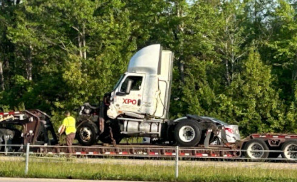 This semi was involved in an I-71 crash with an SUV that left one person dead, according to...