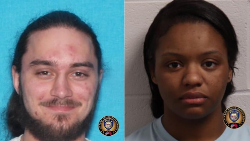 Tationa Williams (right) was arrested after the body of Hayden Blair was found buried in a...