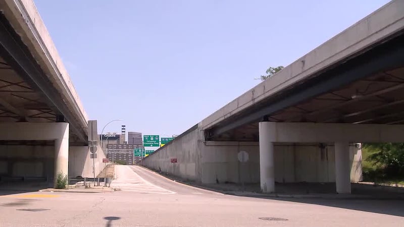 The Gest Street exit off the Sixth Street Viaduct recently closed permanently.