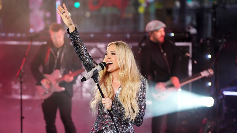 Carrie Underwood performs during the Times Square New Year's Eve celebration on Tuesday, Dec....