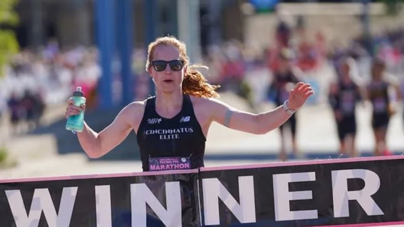 Katherine Hallahan, a 2011 Indian Hill graduate, won the 2026 Flying Pig Marathon in 2:48:43