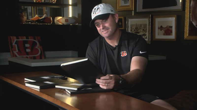 Bengals head coach Zac Taylor discusses the details and reasons why he writes down notes and...