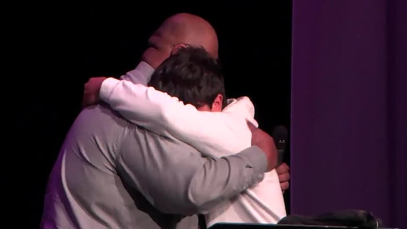 Ian Dooley was surprised with a $5,000 scholarship on signing day.