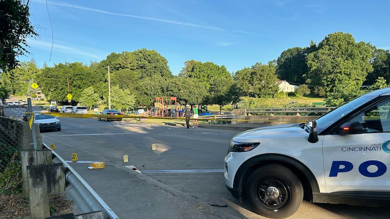 Cincinnati Police responded to a shooting at Bramble Park involving five victims Saturday.