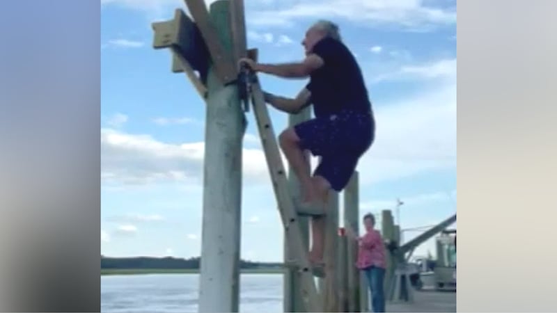 O’Neal Varnam celebrated his 85th birthday with an annual backflip into the Lockwood Folly River.