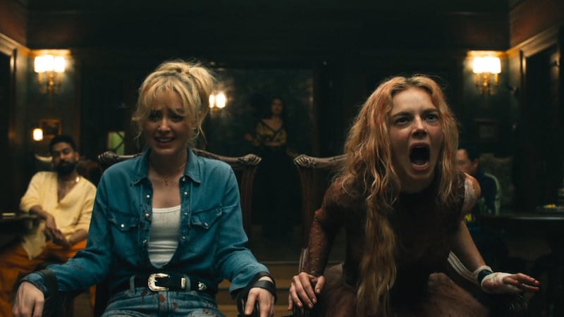 Kathryn Newton and Samara Weaving in READY OR NOT 2: HERE I COME. Photo courtesy of...