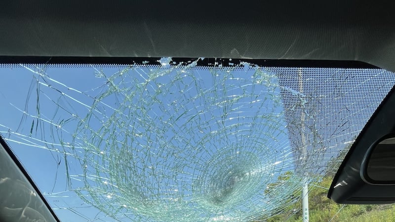 A Toledo woman says she’s thankful to be alive after a brick shattered her front windshield as...