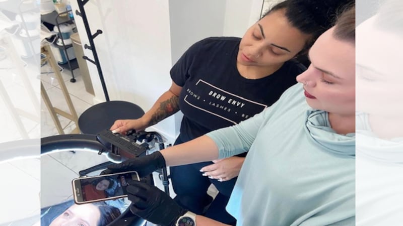 Amber Harrison, permanent makeup artist and owner of Brow Envy, says making each person she...