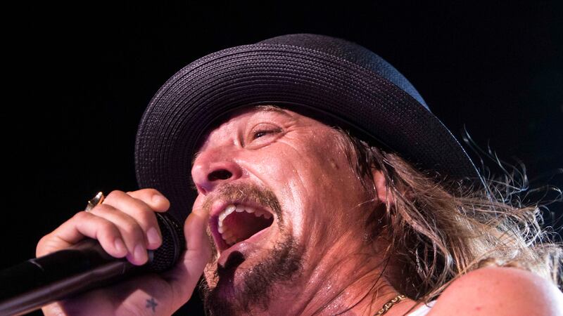 Kid Rock performs during the Cheap Date Tour 2015 at Aaron's Amphitheatre on Sunday, July 19,...