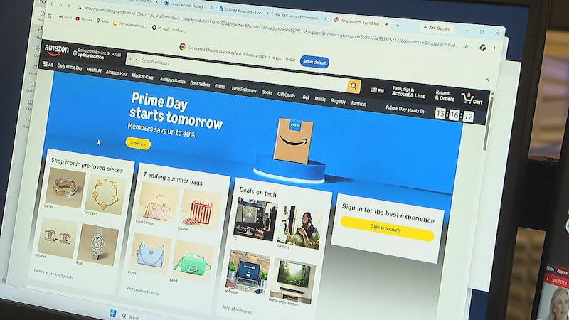 BBB warns of surge in online shopping scams during Amazon Prime Days.