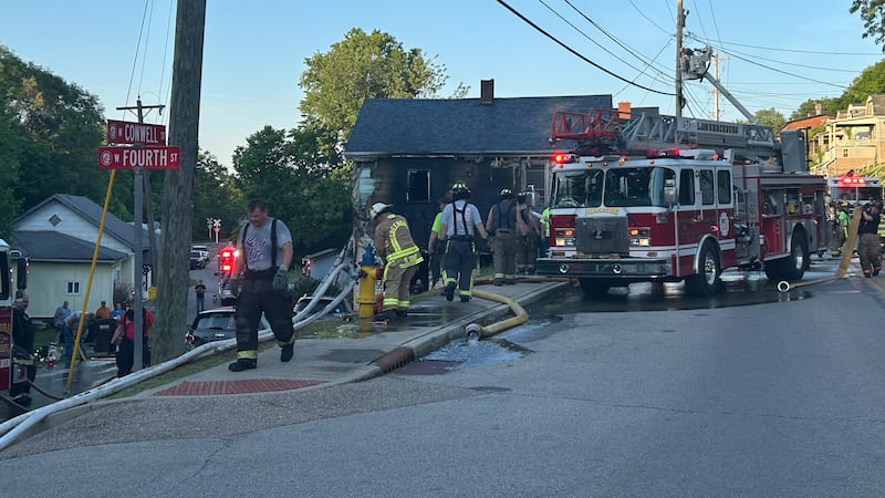 Fire crews responded to Conwell Street home before sunset