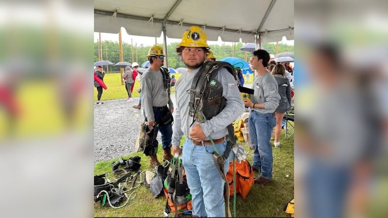 Caiden Gibson, a 20-year-old apprentice lineman, died following an accident in Albany.