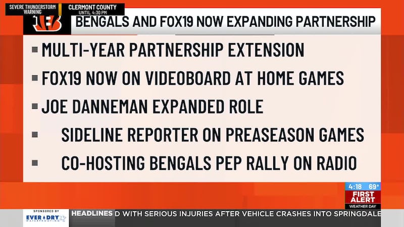 The Bengals are expanding partnerships with FOX19 NOW and iHeartMedia