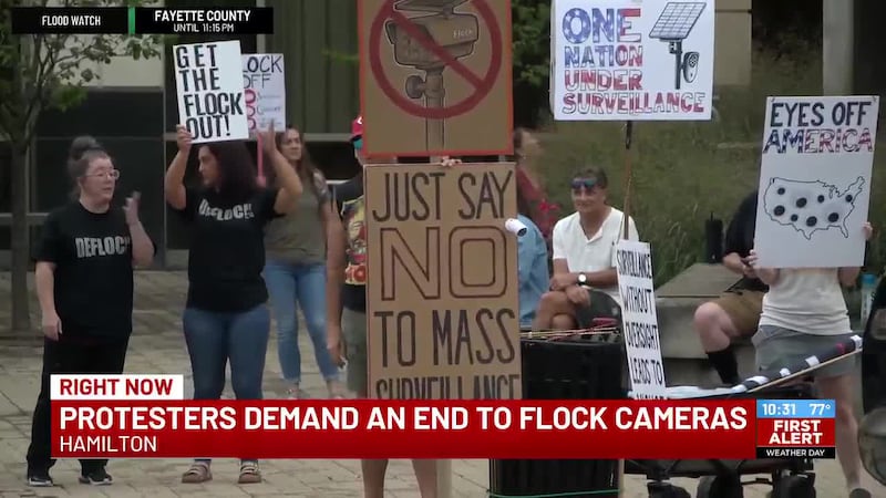 Demonstrators say cameras threaten Fourth Amendment rights