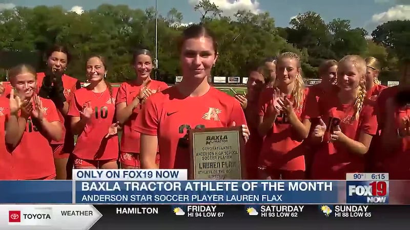 Anderson soccer star Lauren Flax earns Baxla Tractor Athlete of the Month